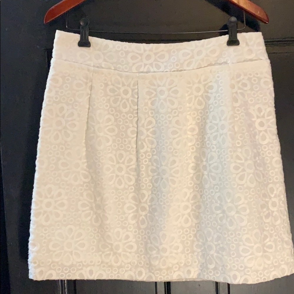 Loft white textured skirt 8